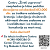 Centru „Živeti uspravno“ neophodna je hitna podrška donacijama ad obezbedi 613.000 din. za troškove asistencije u kretanju i obavljanju društvenih aktivnosti dvema osobama sa invaliditetom i za troškove kancelarije za mart-maj. Kako donirati? Za tekuće troškove Centra: 💳 340-11001286-31 Centar Živeti uspravno, Trg Slobode 3, Novi Sad U desnom donjem uglu je QR kod s uplatnicom za donaciju od 500 din.